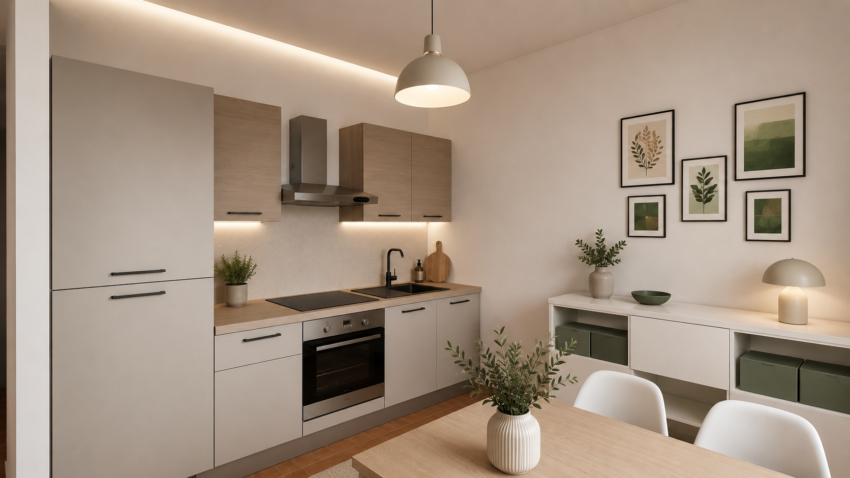 Rendering cucina lato sinistro